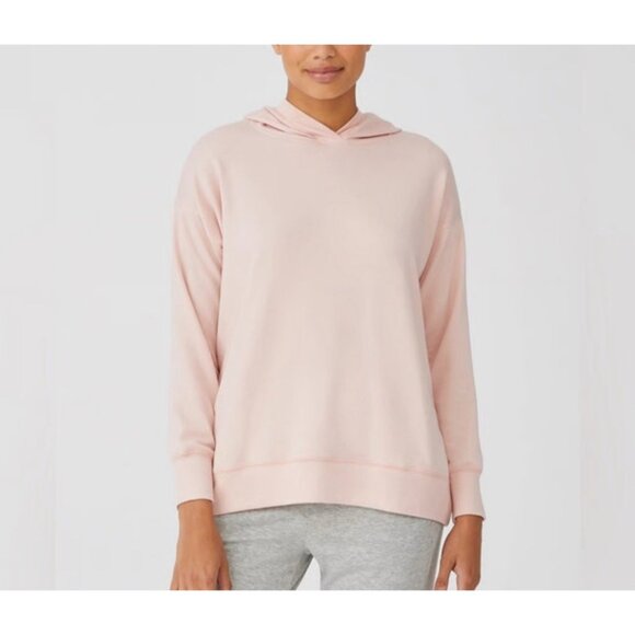 Eileen Fisher Tops - Eileen Fisher Pink Tencel Organic Cotton Boxy Hoodie Pullover Size XS Cozy Top
